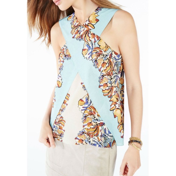 BCBGMaxAzria Maryssa sleeveless floral top NWOT - Picture 4 of 11